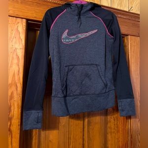 Women’s Nike Pullover Hooded Sweatshirt Black & Pink Size Small